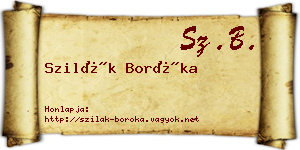 Szilák Boróka névjegykártya